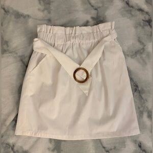 White Miami Skirt with Belt Detail